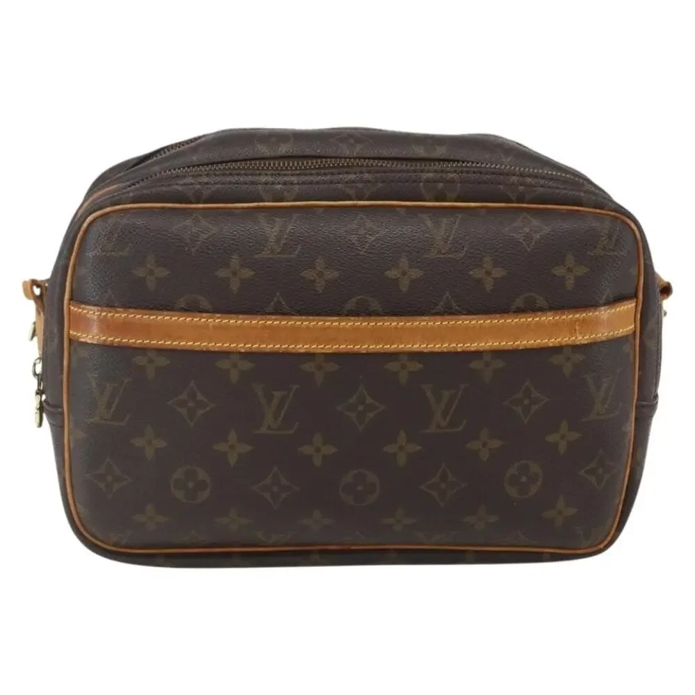 Louis Vuitton Monogram Reporter PM Shoulder Bag Brown